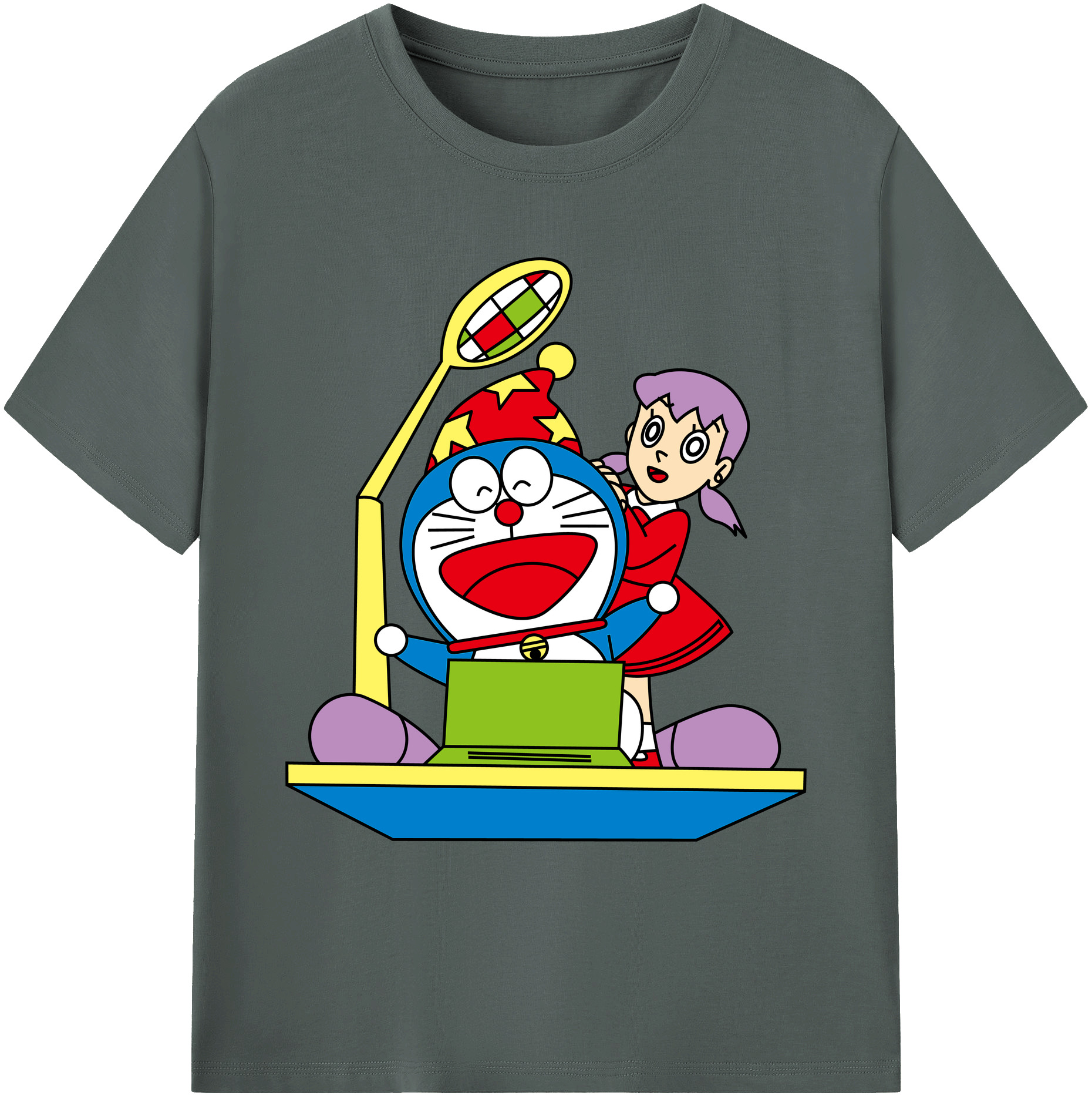 （画像用） ドラえもん みなもと しずか Doraemon Shizuka Minamoto 綿100％ メンズ半袖Tシャツ｜肌触りやわらか＆通気性